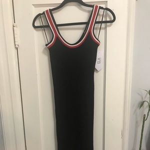 Knit strap midi dress